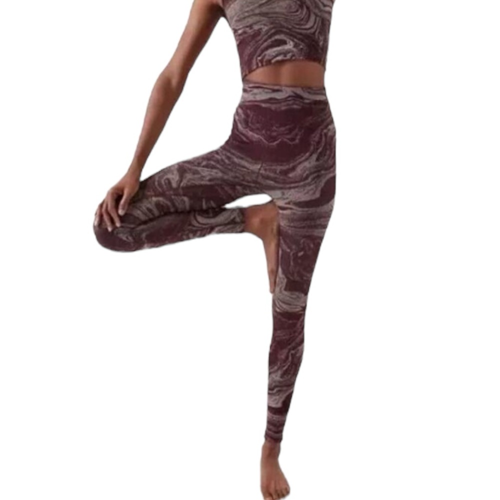 Athleta NWOT Marble Metallic Leggings - Picture 2 of 4